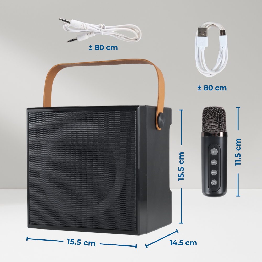 Gambar produk Vocay Speaker Bluetooth Karaoke Portable RGB with 2 Microphone 10W - WJ-A836