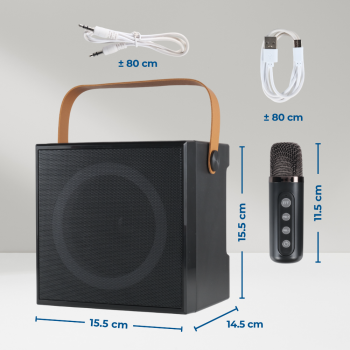 Gambar produk Vocay Speaker Bluetooth Karaoke Portable RGB with 2 Microphone 10W - WJ-A836