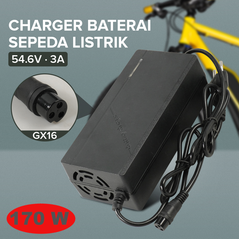 Gambar produk JNENCONN Adaptor Charger Baterai Skuter Sepeda Listrik 54.6V 3A - 48V3