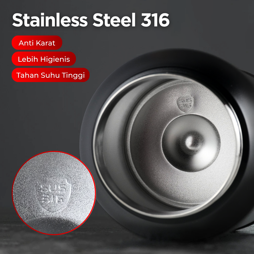 Gambar produk NARMEI Botol Minum Termos Air Panas Dingin Stainless Steel 316 1.1L - DDH316