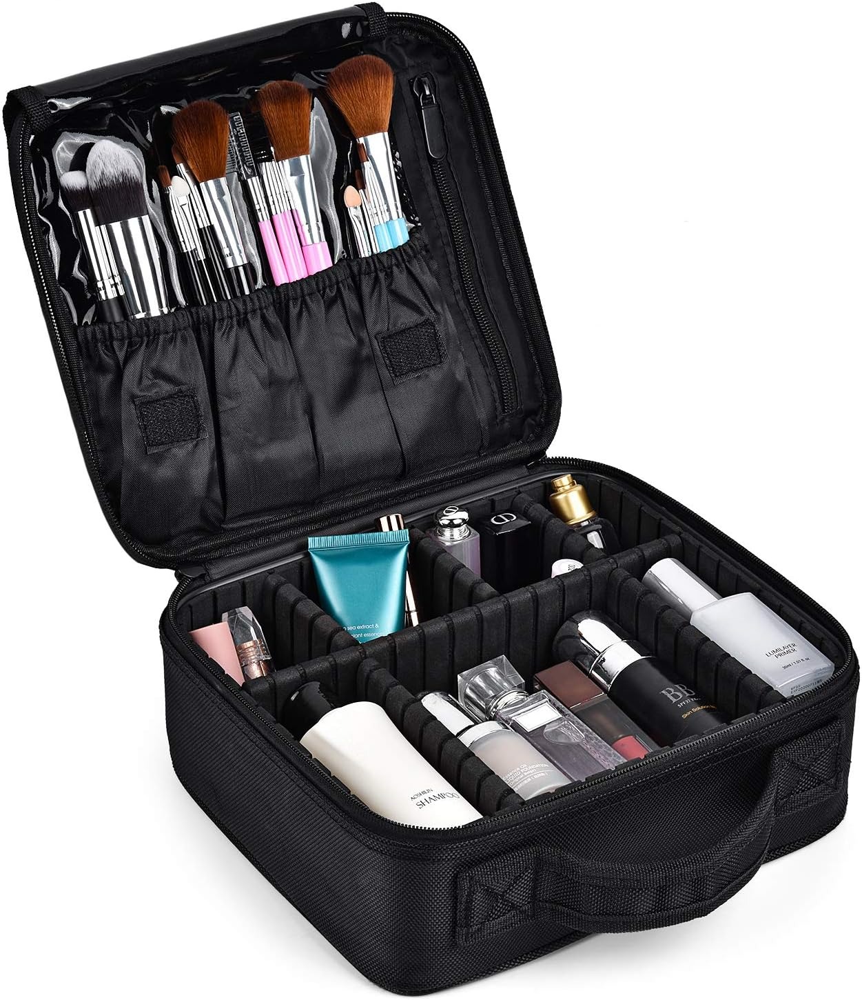 Gambar produk DHOPE Tas Make Up Kosmetik PU Leather Portable with Brush Slot Small - D-111