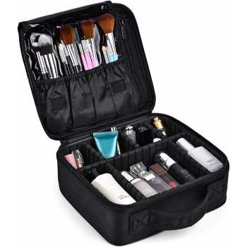 Gambar produk DHOPE Tas Make Up Kosmetik PU Leather Portable with Brush Slot Small - D-111