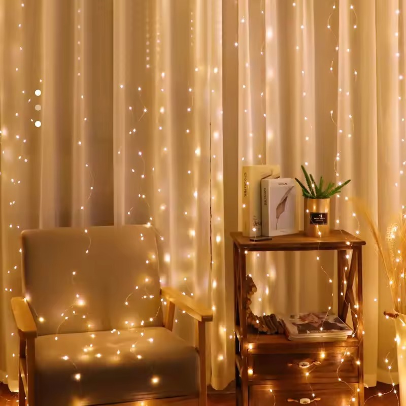 Gambar produk Kaslam Lampu Hias Gorden String Lights Wall Decoration 18W 3x3M 320 LED - S-32