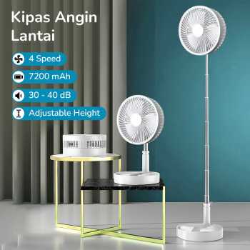 ZK Kipas Angin Standing Portable Retractable Folding Fan 7200mAh - ZK-20321