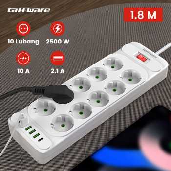 Taffware Stop Kontak USB Type C EU Plug 10A 110-250V 2500W - QL-1077U / QL-1078U