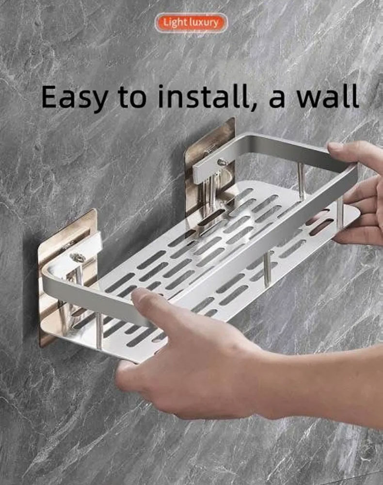 Gambar produk TaffHOME Rak Gantung Kamar Mandi Organizer Rack Aluminium 2 PCS - SHR241