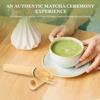 Gambar produk SIDIA Chasen Bamboo Whisk Long Handle Matcha Teh Jepang 56 Tangkai - S-56