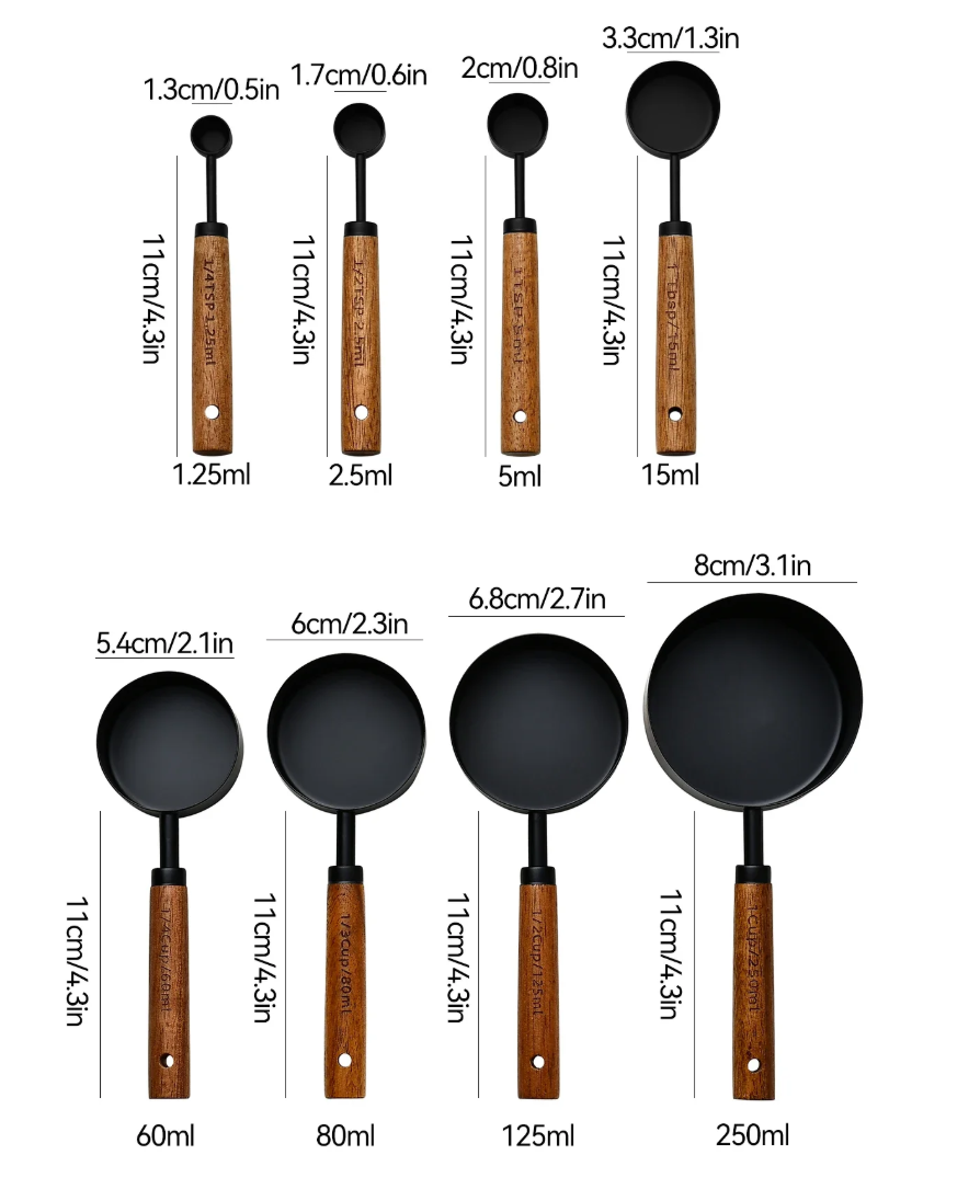 Gambar produk FOPME Sendok Takar Measuring Cups Spoons Baking Stainless Steel 8PCS - FM1