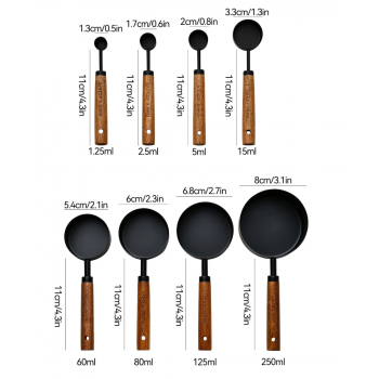 Gambar produk FOPME Sendok Takar Measuring Cups Spoons Baking Stainless Steel 8PCS - FM1