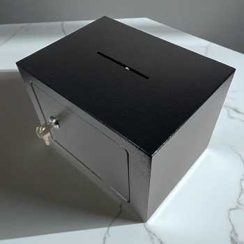 Gambar produk DEBOX Kotak Brankas Hotel Mini Home Safe Deposit Box dengan Lubang Koin - DE501