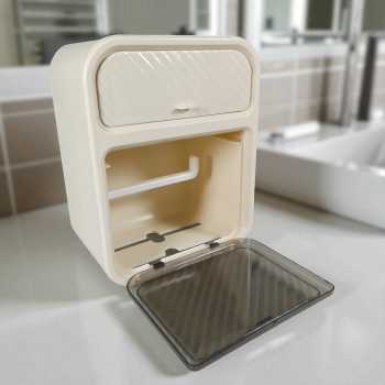 Gambar produk POLUG Kotak Tisu Kamar Mandi Wall Mounted Double Layer Tissue Box - SH-001-WE