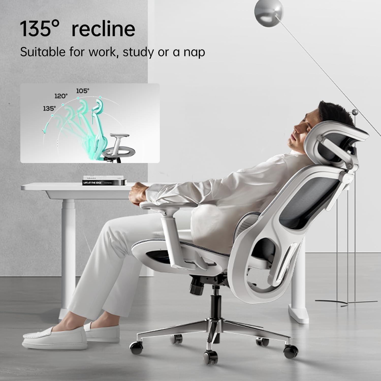 Gambar produk HBADA Kursi Kantor Office Chair 3D Lumbar Support Flexible Armrest - P2 Pro