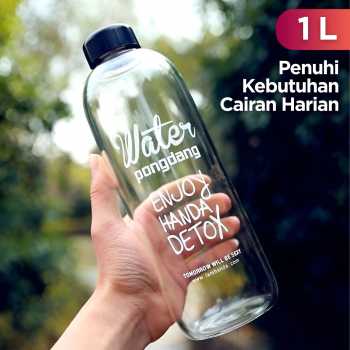 Gambar produk LAMHANDA Botol Minum Plastik Detox Infused Water Bottle BPA Free 1L - QWF236