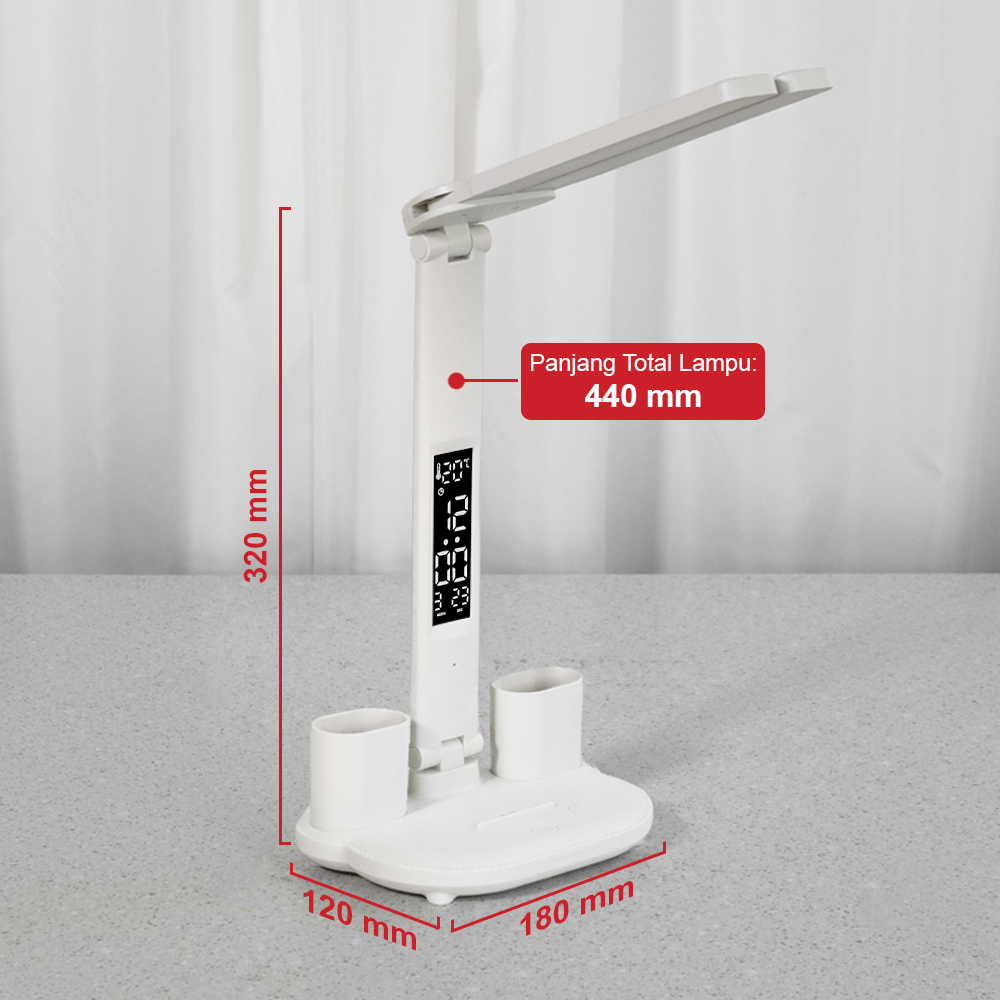 Gambar produk TaffLED Lampu Meja Baca LED Display Double Head USB Power 3in1 7W - BST-7019