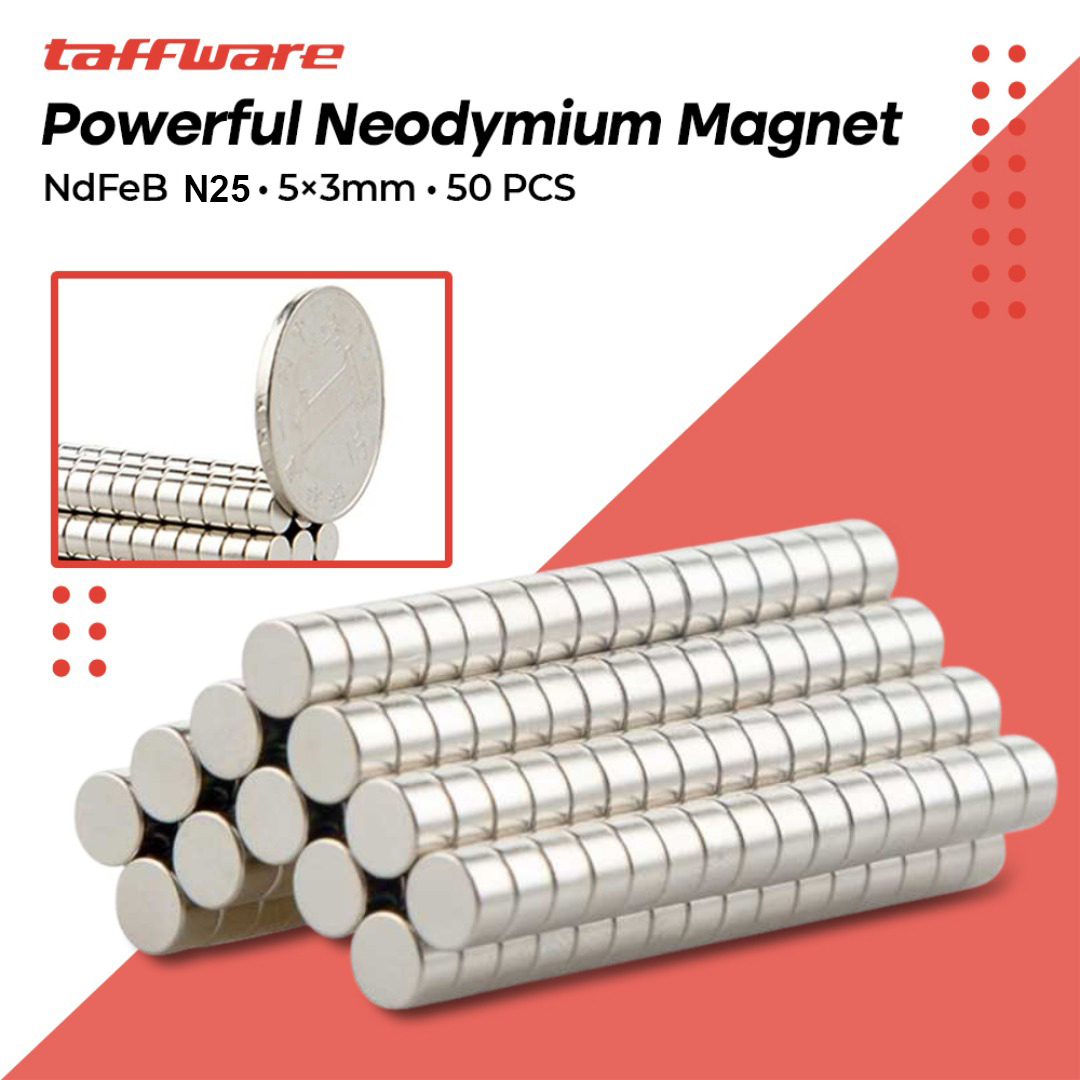 Gambar produk Taffware Powerful Neodymium Magnet NdFeB N25 50 PCS - MG01