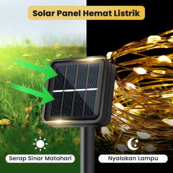 Gambar produk OKAL Lampu Hias Tumblr String Lights 50 LED 7M with Solar Panel - OKLED7