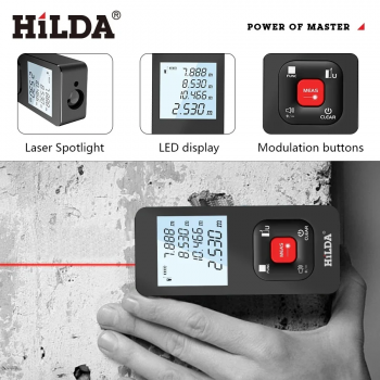 Gambar produk HILDA Alat Pengukur Professional Meter Laser Range Finder 120M 300mAh - CJ392