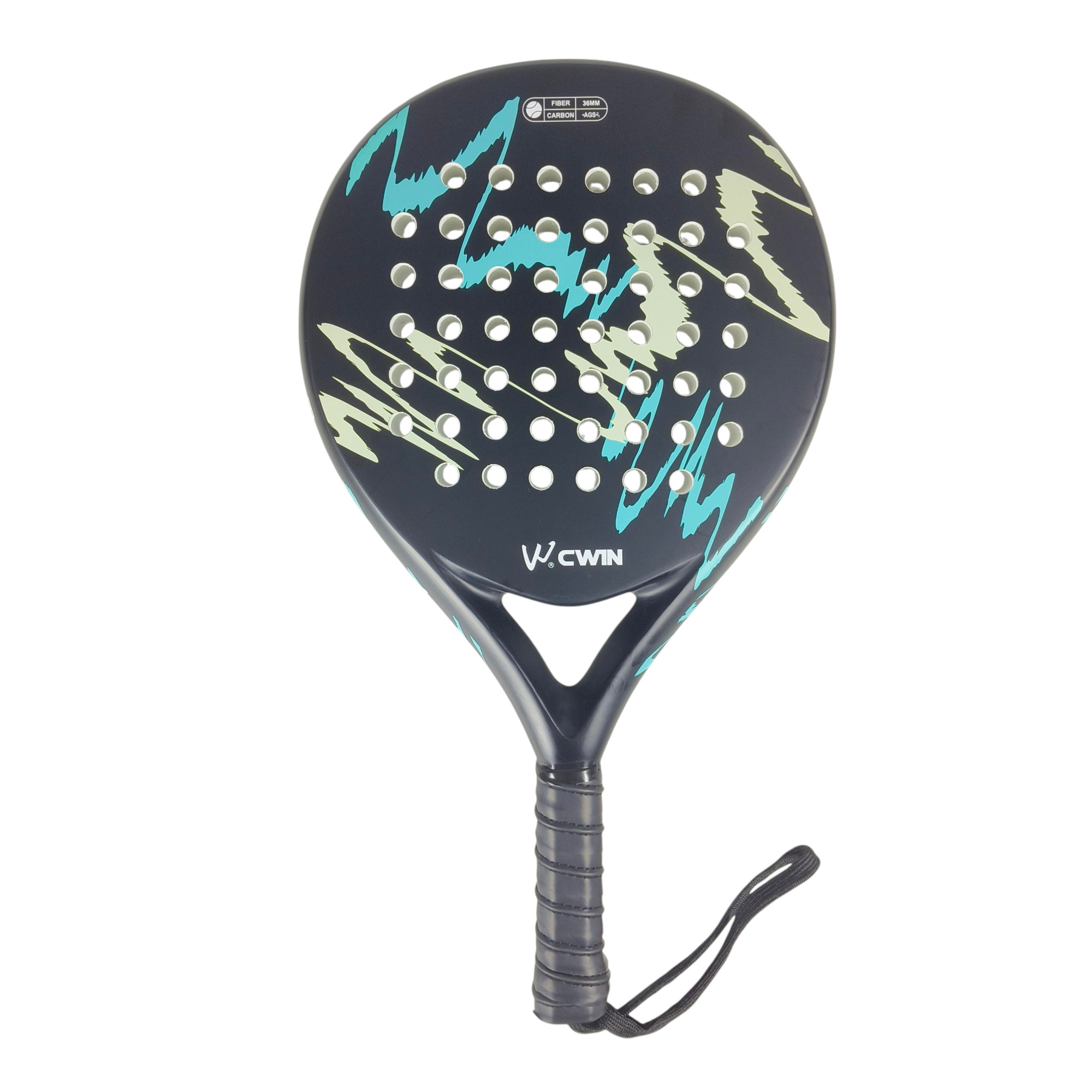 Gambar produk CWIN Raket Padel Teardrop Carbon Glass Fiber 3.6cm Thickness 365g - 4018