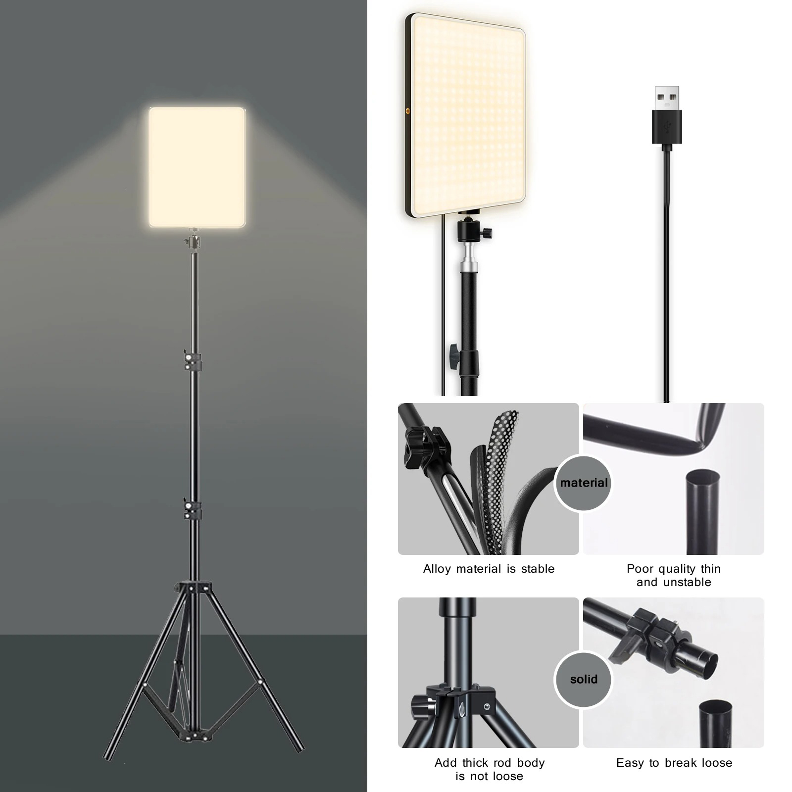 Gambar produk BTFOOR Lampu Studio Fill Light Dimmable 3in1 Frameless 6 Inch 1.6M - BT6