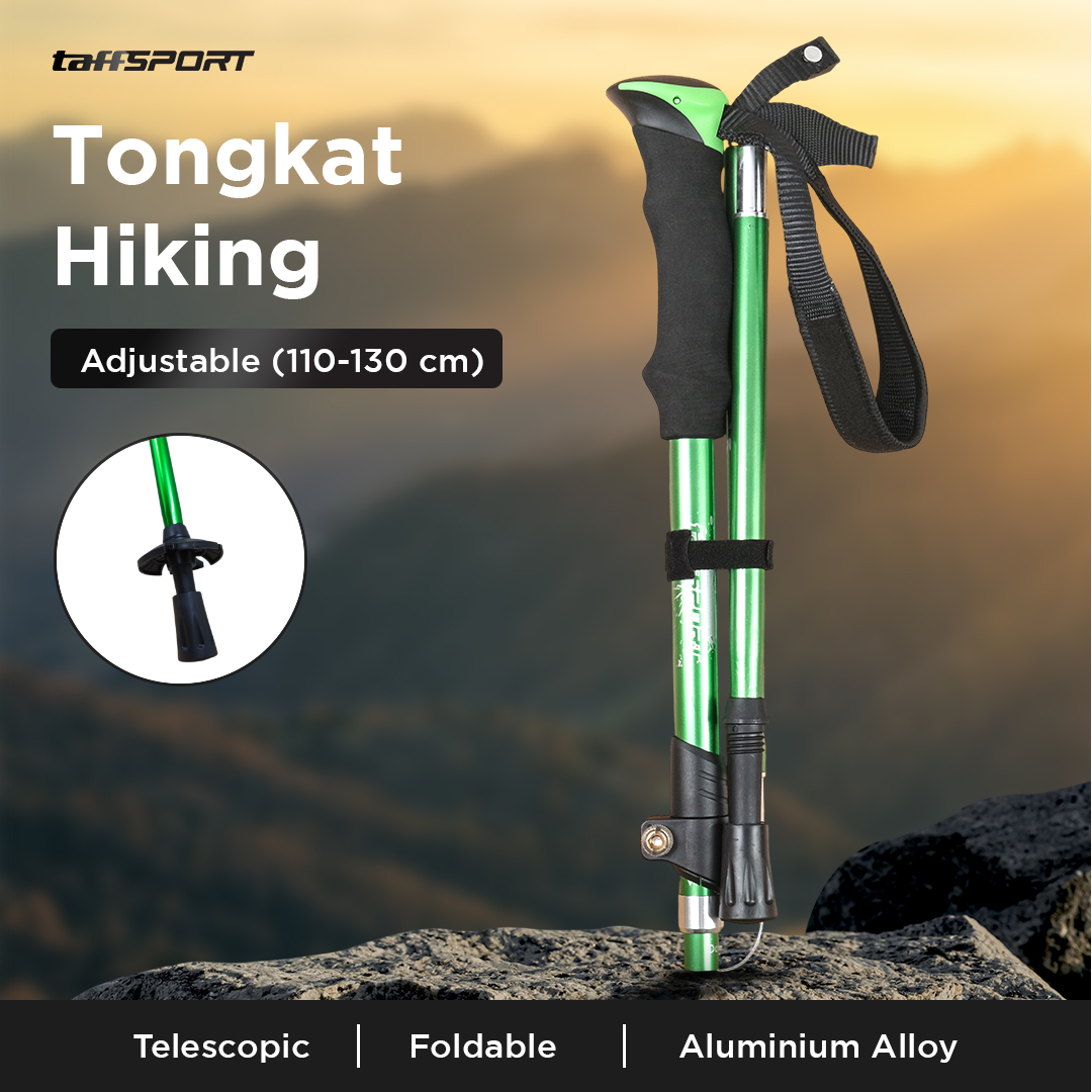 Gambar produk TaffSPORT Tongkat Hiking Lipat Trekking Pole Aluminium Alloy 130cm - TF13