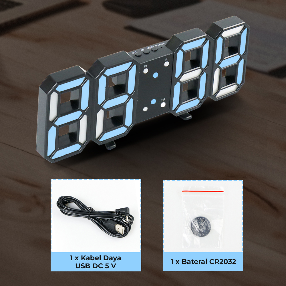 Gambar produk W&G Jam Meja LED Modern Digital Clock with Alarm Function - H211