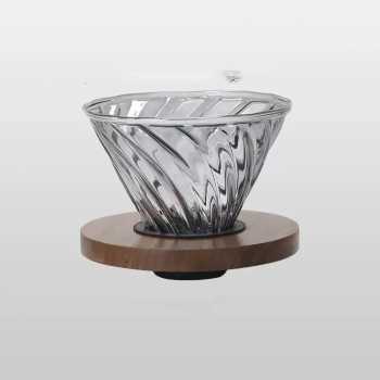 ANTM Filter Penyaring Kopi V60 Coffee Dripper with Walnut Tray - INU162