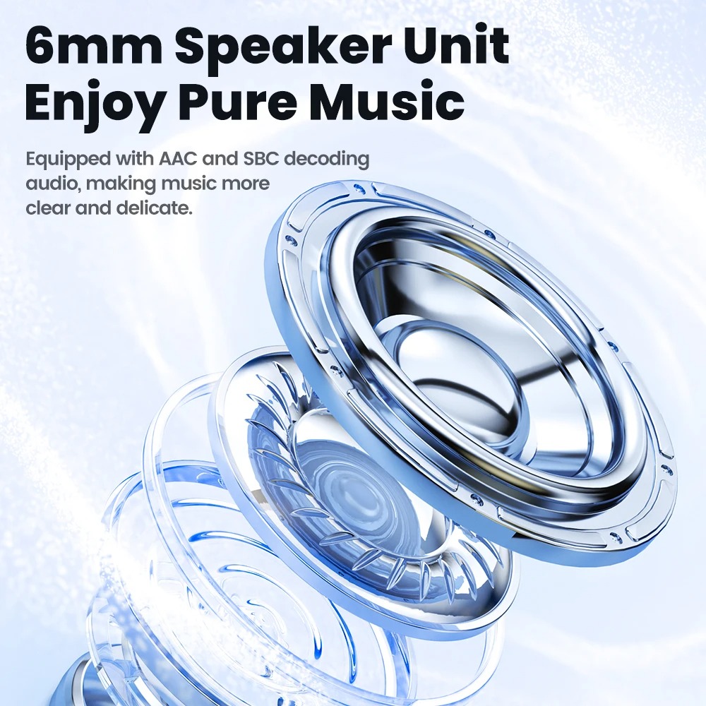 Gambar produk Toocki Earphone Bluetooth 5.3 TWS In-ear ENC Waterproof IPX4 - TQ-EJ12
