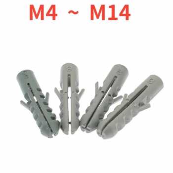 YUEQING Expansion Screw Pipe Nylon Wall Anchors Tube 100 PCS