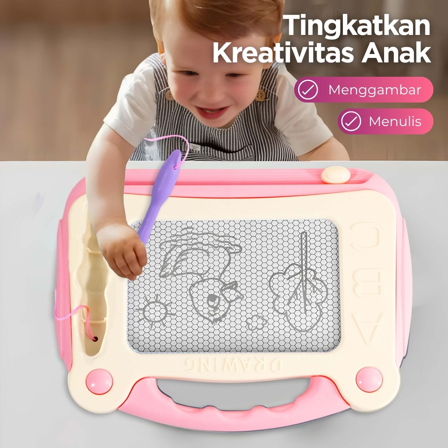 Gambar produk HAMBO Mainan Papan Tulis Anak Magnetic Drawing Board Colorful - HB21