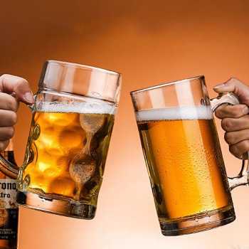 Gambar produk TREDO Gelas Mug Bir Beer Sodium Calcium Glass Drilled Bottom Cup 500ml - T515