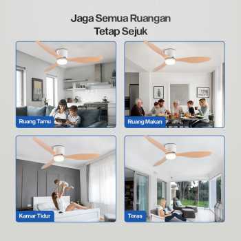 Gambar produk SOVE Kipas Angin Gantung Lampu Tri Color Ceiling Fan 42 Inch - YN-45