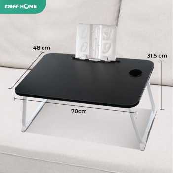 Gambar produk TaffHOME Meja Lipat Laptop Foldable Bed Table with Drawer Cup Holder 70x48cm - BO-67