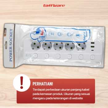 Gambar produk Taffware Stop Kontak 5 Lubang USB Type C EU Plug 10A 110-250V 2500W - QL-1098U