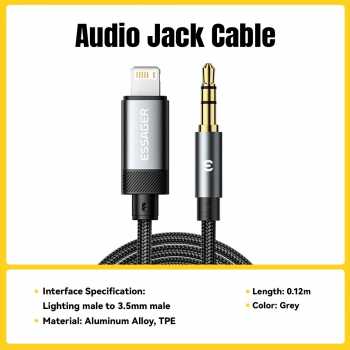 ESSAGER Kabel AUX 3.5mm Audio HiFi Premium Chip Braided 1M - ES-YP22
