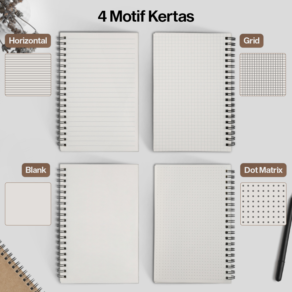 Gambar produk Toddi Buku Jurnal Softcover Notebook Diary 68GSM 100 Halaman Blank - TD6