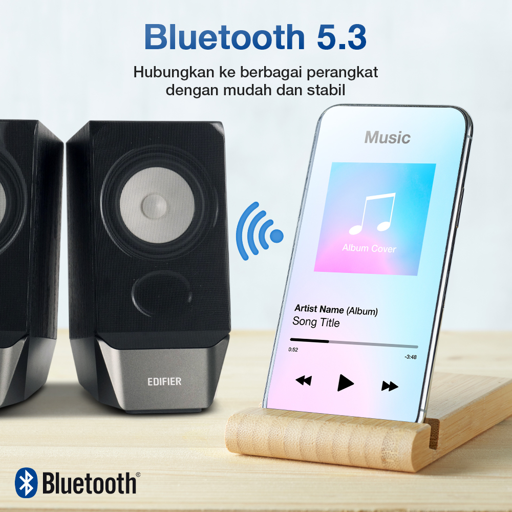 Gambar produk Edifier Speaker Bluetooth Desktop 2.0 Channel USB Sound Card AUX - R19BT
