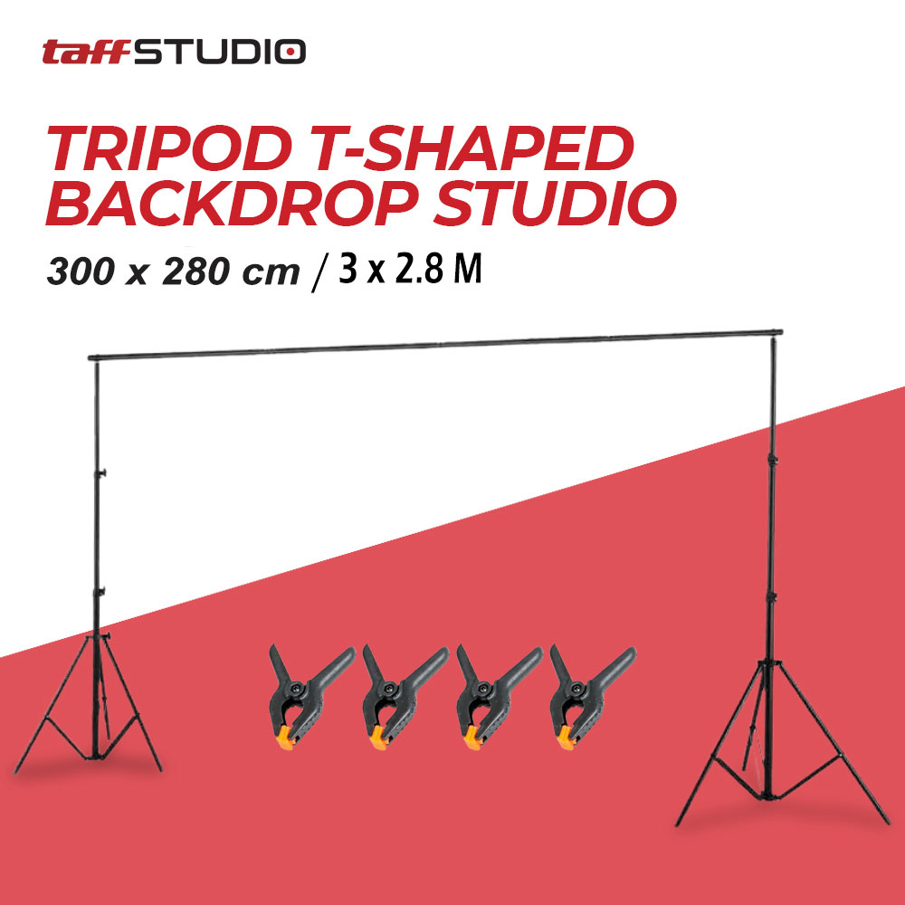Gambar produk TaffSTUDIO Tripod T-Shaped Bracket Backdrop Studio 300x280cm - DD-112