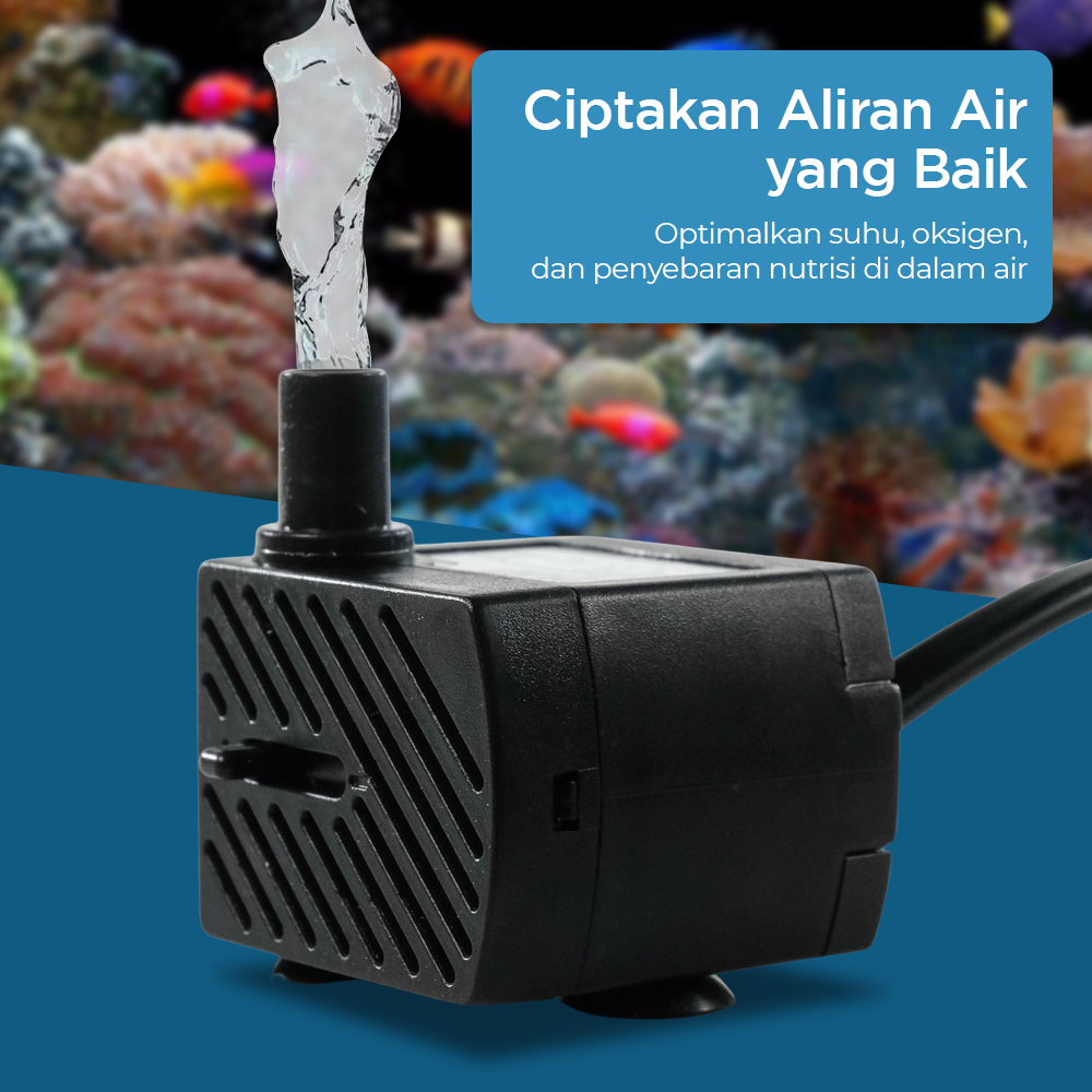 Gambar produk Taffware Pompa Air Mini Aquarium Ikan Submersible Pump Fish Tank 220V 4W - JN-150