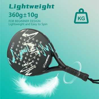 Gambar produk CAMEWIN Raket Padel Teardrop Carbon Glass Fiber 3.8cm Thickness 360g - 4018