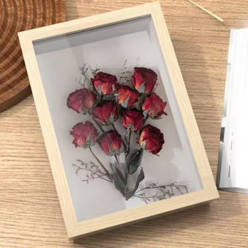Gambar produk YIXUE Bingkai Foto Ornamen Minimalist Wooden Shadow Box Stand 3D A4 - YE5