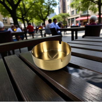 Gambar produk Slyz Asbak Rokok Cigar Short Round Ashtray Stainless Steel 410 - Slyz23