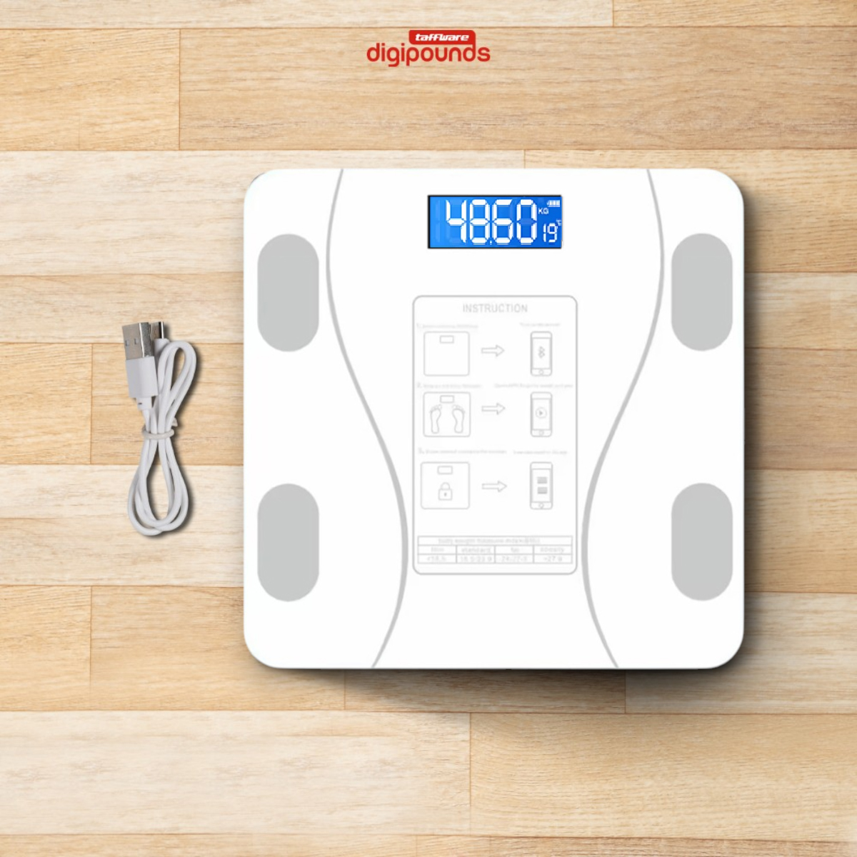 Gambar produk Taffware Digipounds Timbangan Badan Digital Scale Temperature 180kg - SH-Y01-U1