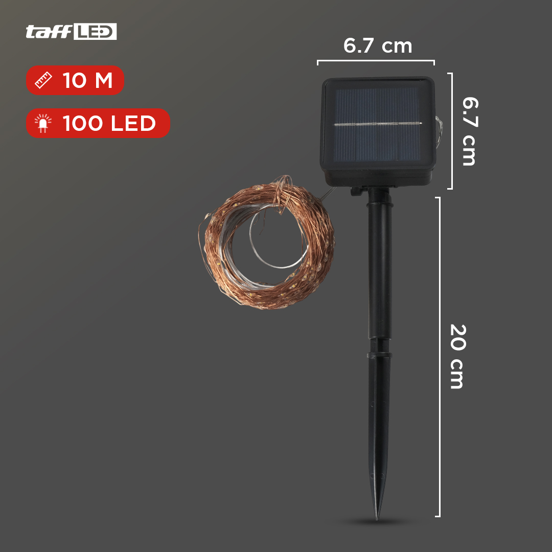 Gambar produk TaffLED Lampu Hias String Lights Waterproof 100 LED with Solar Panel - M071