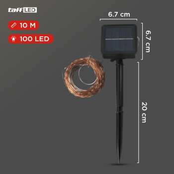 Gambar produk TaffLED Lampu Hias String Lights Waterproof 100 LED with Solar Panel - M071
