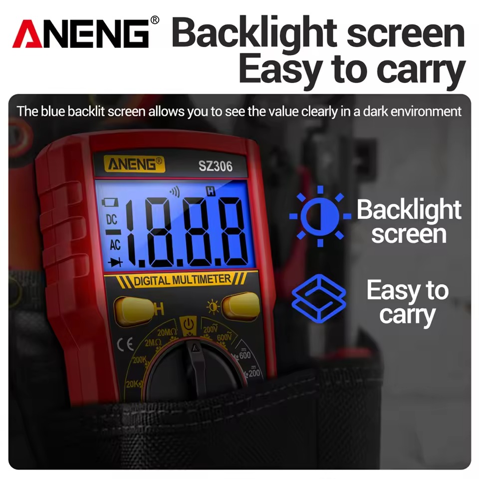 Gambar produk ANENG Digital Multimeter Voltage Tester LCD Backlit Screen - SZ306