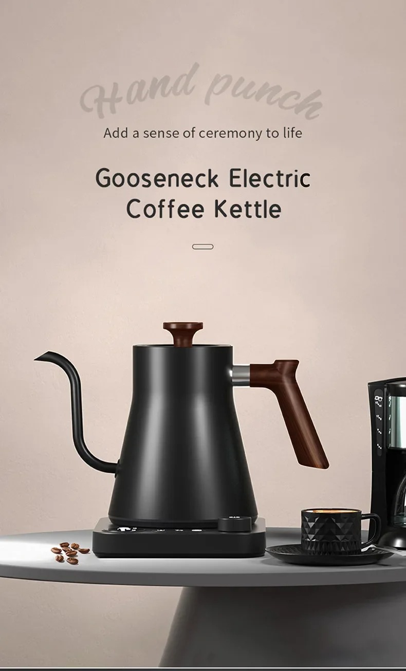 Gambar produk RYZN Teko Listrik Kopi Pemanas Air Leher Angsa Pour Over 1200W 900ml - KT90 Pro