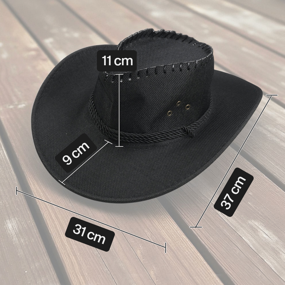 Gambar produk Topi Cowboy Unisex Hat Cotton Hemp Sunhat Wild Brim - Jn45