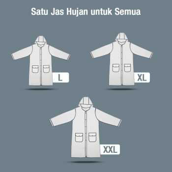 Gambar produk FJUN Jas Hujan Portable Raincoat Transparent Poncho with Hood L - FJ300
