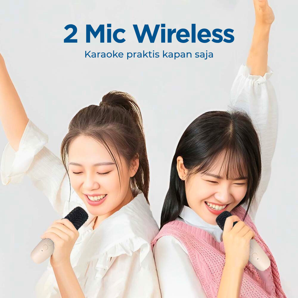 Gambar produk EGOLDEN Speaker Bluetooth Karaoke Portable with 2 Microphone 6W - Y1
