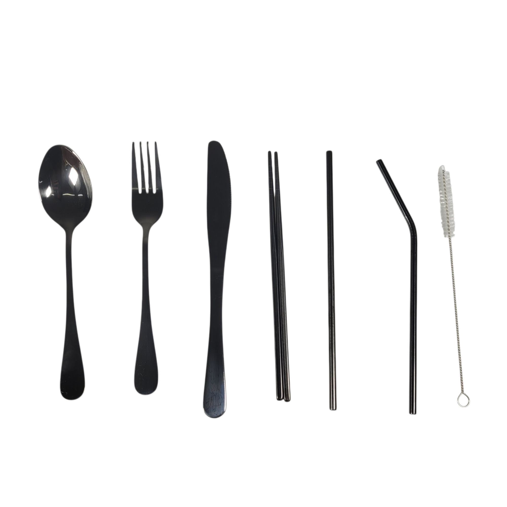 Gambar produk TaffHOME Set Alat Makan Sendok Garpu Pisau Sumpit Sedotan dengan Pouch - EA02300